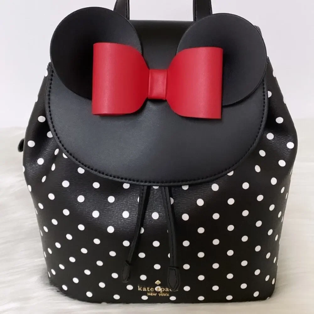 New Kate Spade Disney x Kate Spade New York Minnie Mouse Backpack/Leather/Black - Picture 5 of 9
